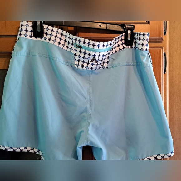 Ladies Ascend Shorts Teal With Blue/White Tie String Athletic 18.5 waist Large - Picture 2 of 6